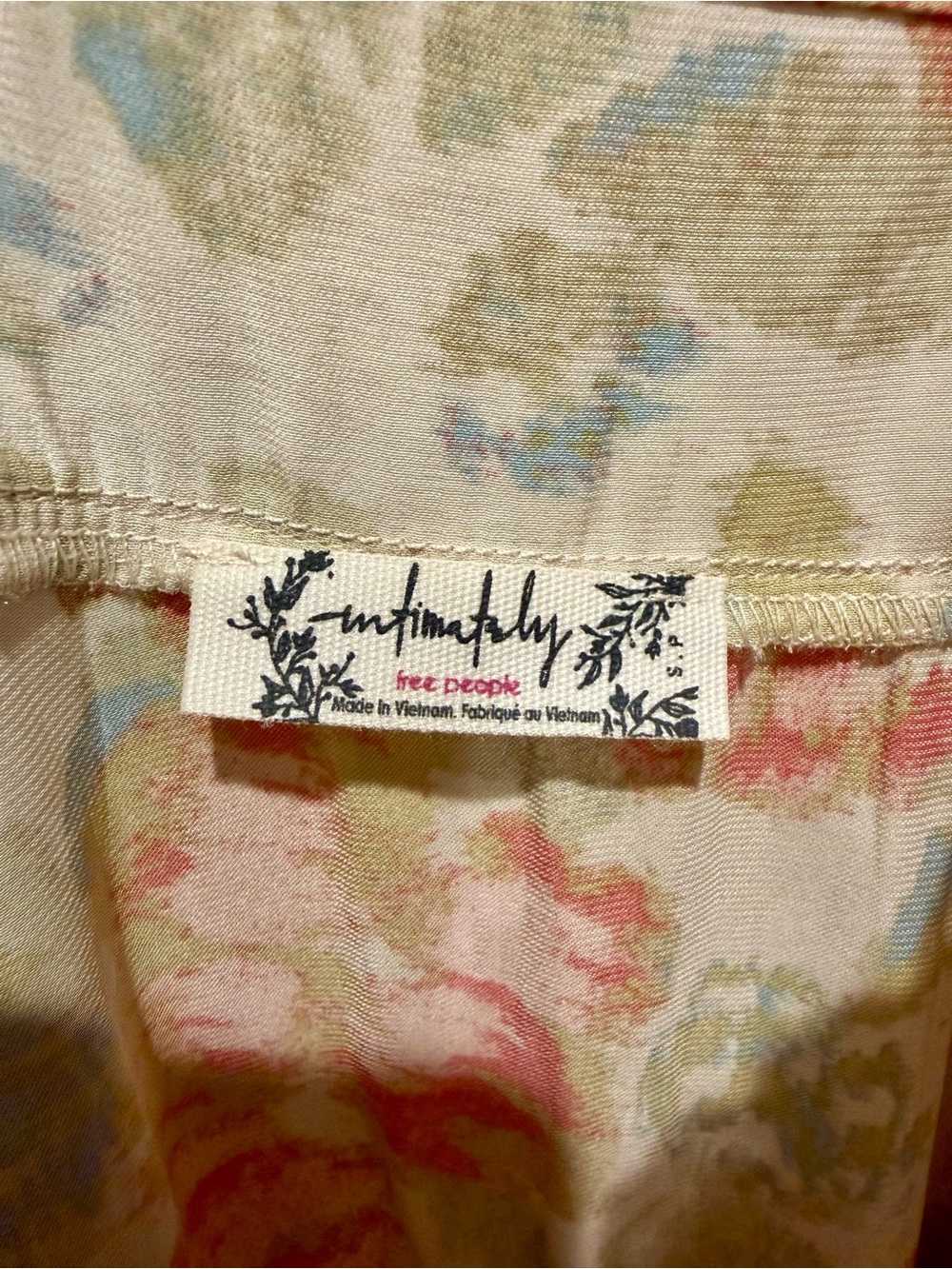 NWT Free People first date silky Floral Lace Trim Ivory Maxi Dress S - Picture 3 of 5